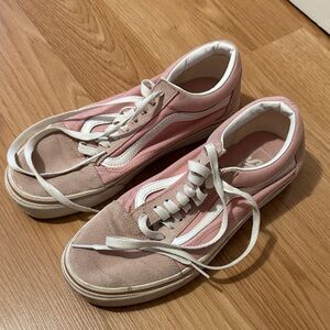 Vans Women's Blush and White Suede Sneakers Size 9 (Women’s)